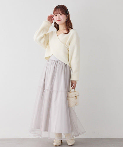 【套裝促銷商品】交叉針織&側邊繫帶吊帶連衣裙套裝