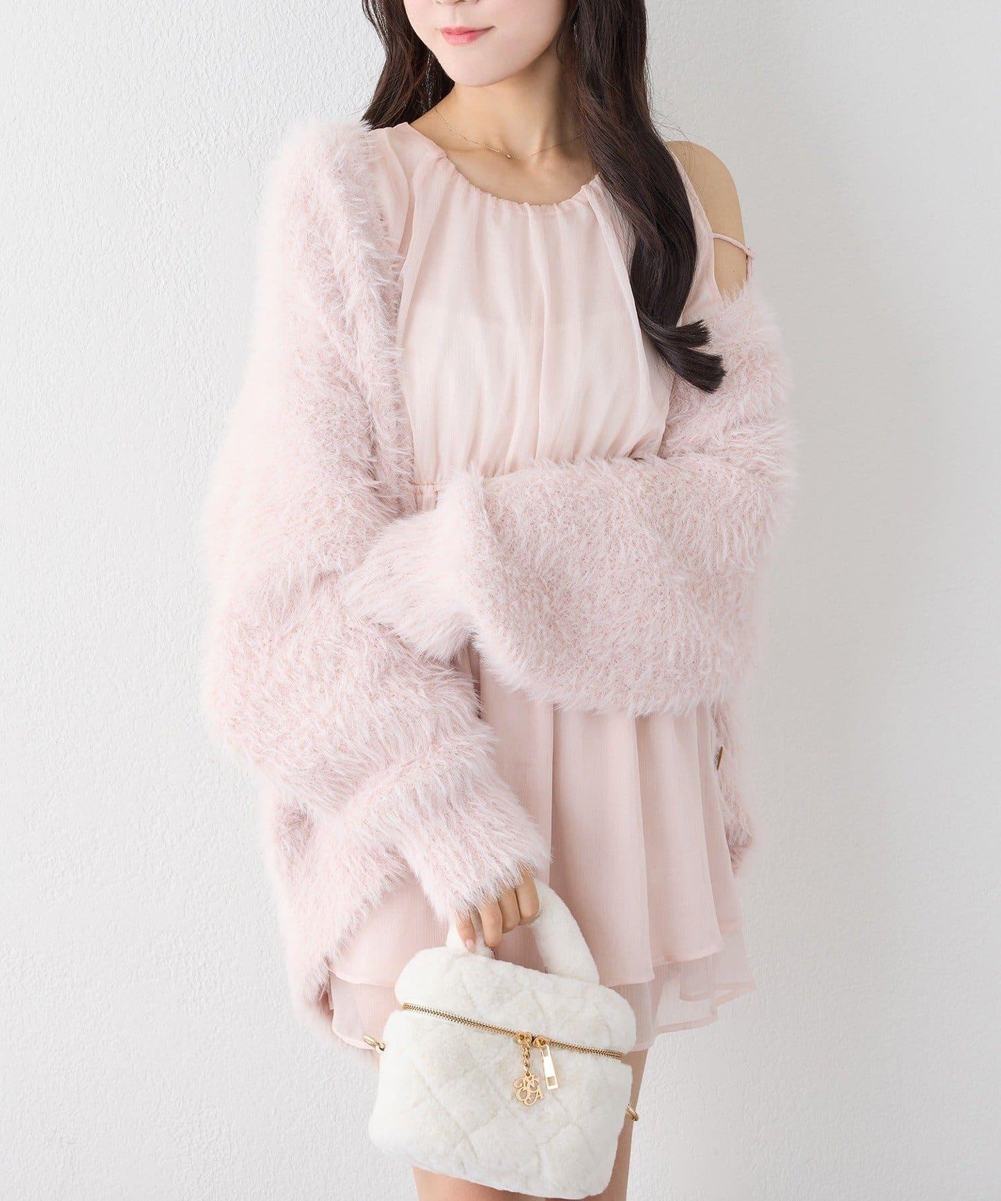 【套裝優惠商品】露肩褶皺長款上衣