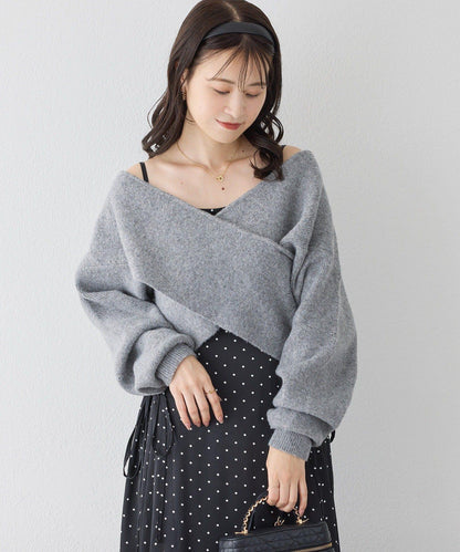 【套裝促銷商品】交叉針織&側邊繫帶吊帶連衣裙套裝