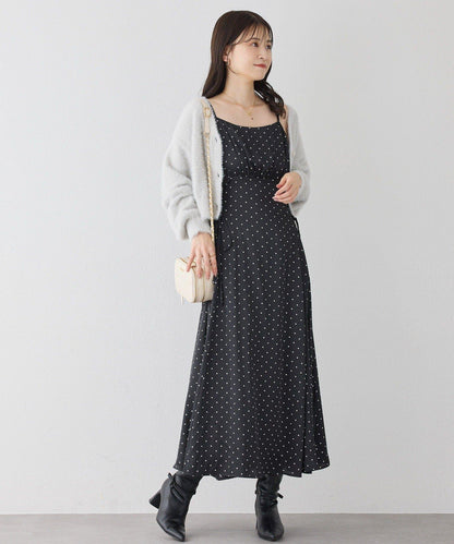 【套裝促銷商品】交叉針織&側邊繫帶吊帶連衣裙套裝