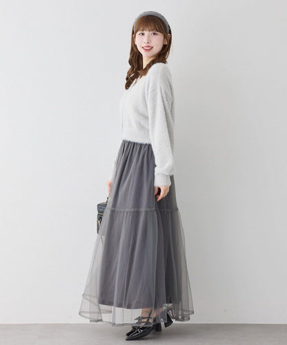 【套裝優惠商品】網紗長裙