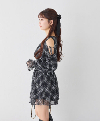 【套裝優惠商品】露肩褶皺長款上衣