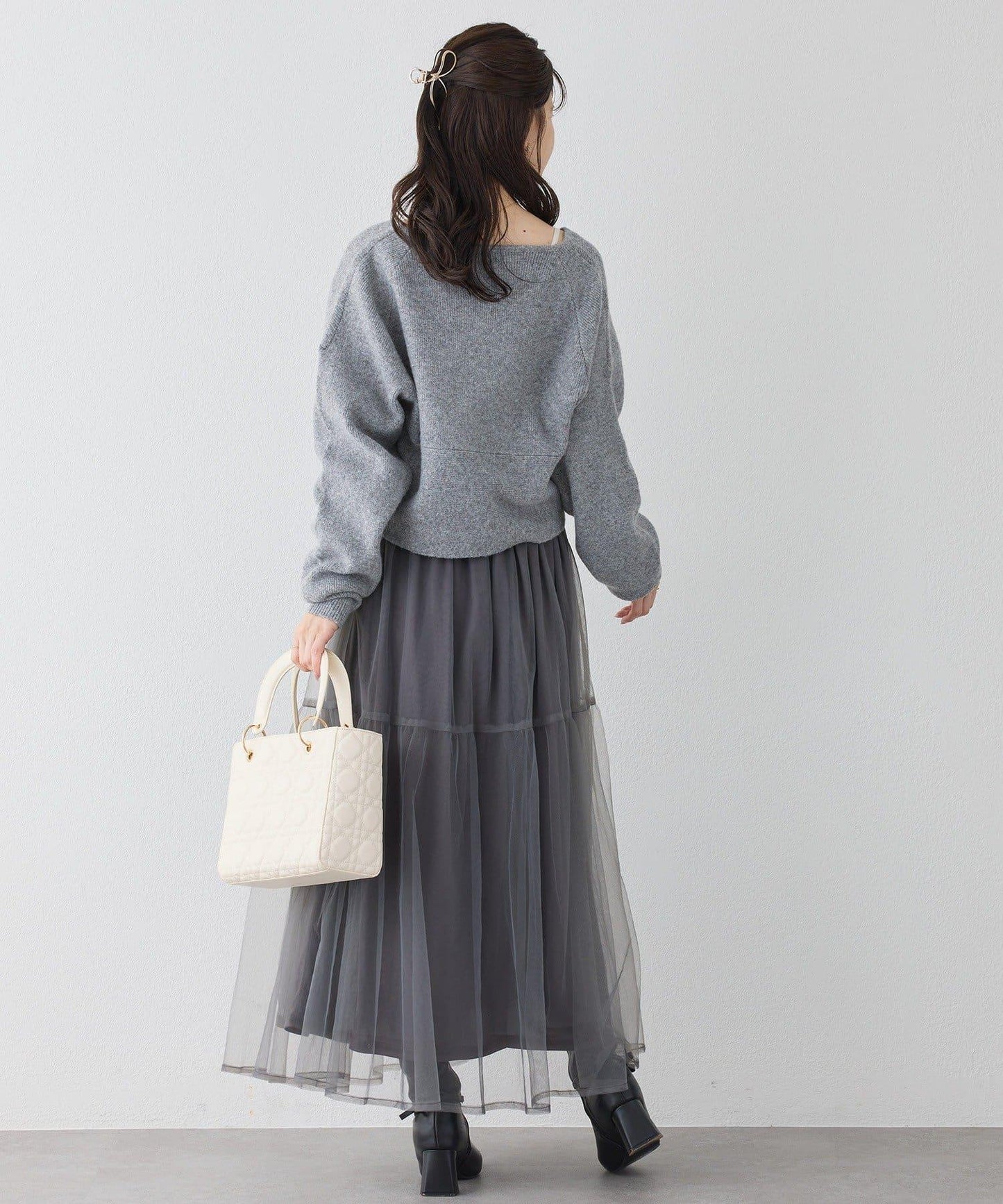 【套裝促銷商品】交叉針織&側邊繫帶吊帶連衣裙套裝