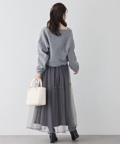 【套裝促銷商品】交叉針織&側邊繫帶吊帶連衣裙套裝