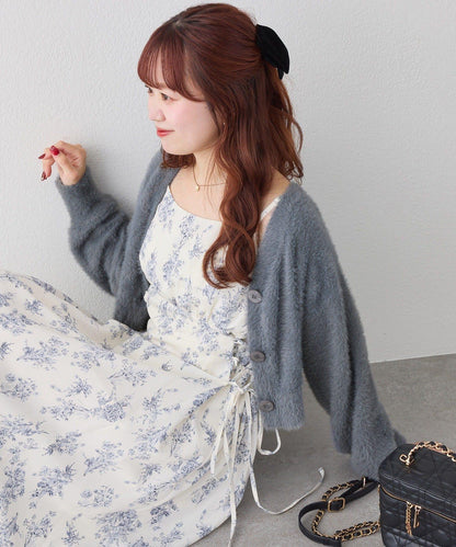 【套裝促銷商品】交叉針織&側邊繫帶吊帶連衣裙套裝