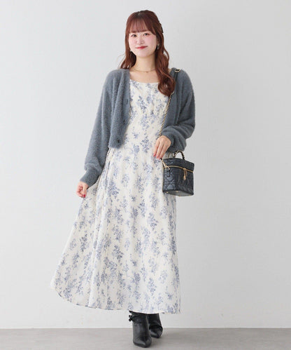 【套裝促銷商品】交叉針織&側邊繫帶吊帶連衣裙套裝