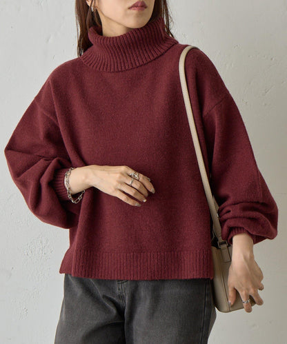寬鬆柔軟高領針織衫