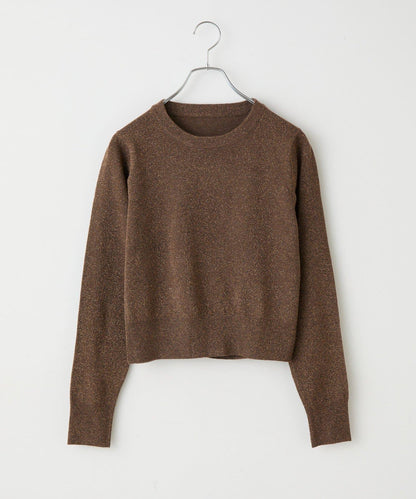 亮片圓領針織上衣