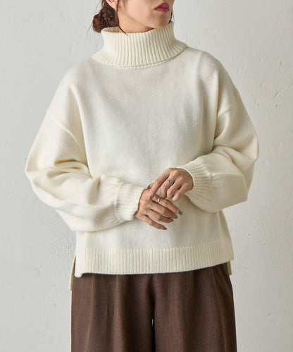 寬鬆柔軟高領針織衫