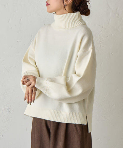 寬鬆柔軟高領針織衫