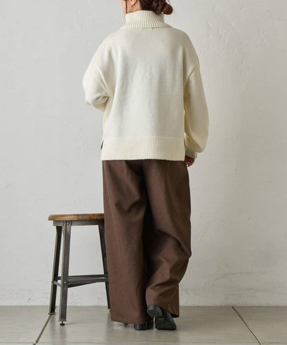 寬鬆柔軟高領針織衫