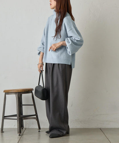 寬鬆柔軟高領針織衫