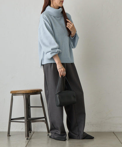 寬鬆柔軟高領針織衫