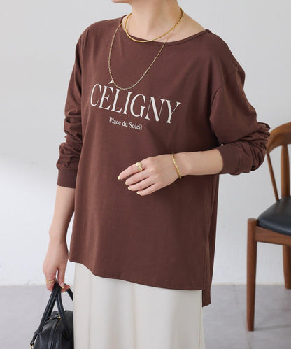 亮片字母長袖T恤/疊穿單品