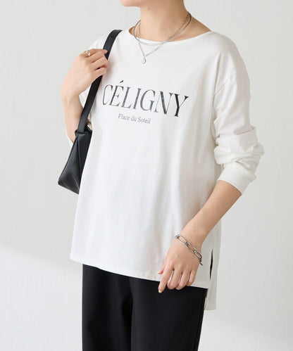 亮片字母長袖T恤/疊穿單品