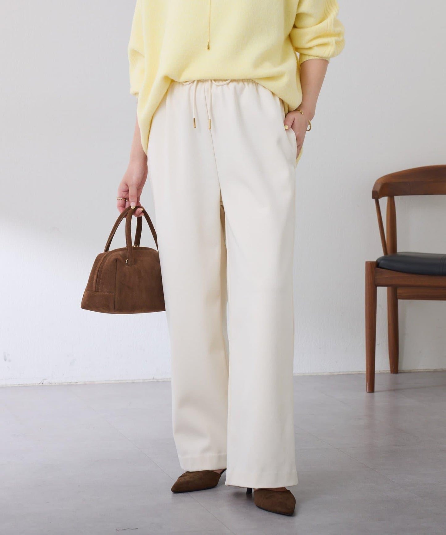 【可調節腰圍】加絨粘合休閒褲