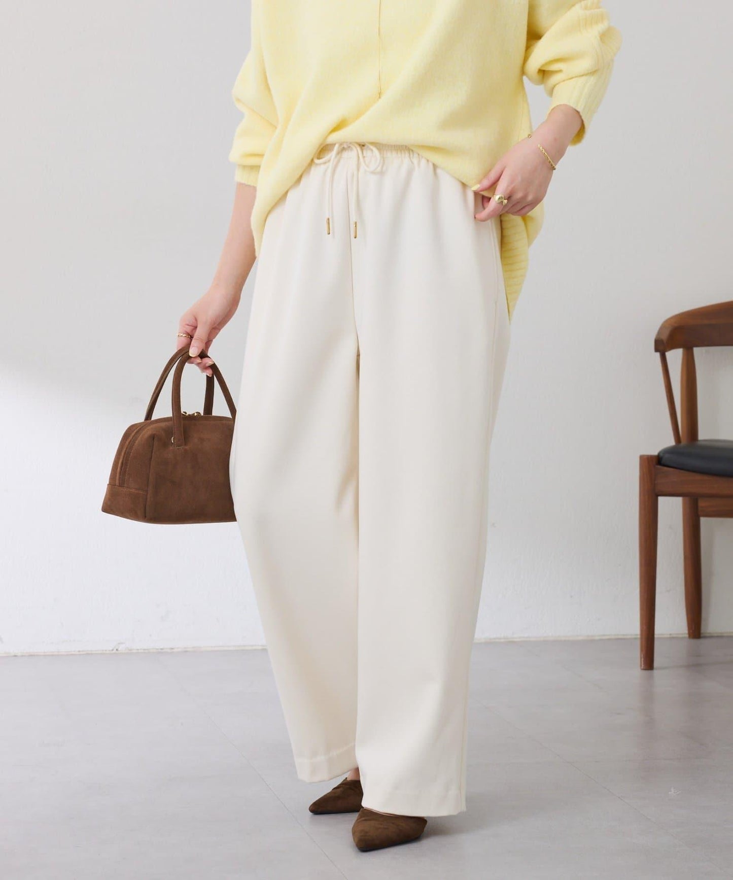 【可調節腰圍】加絨粘合休閒褲