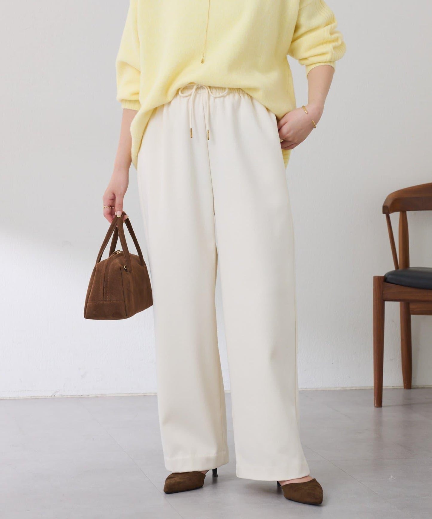 【可調節腰圍】加絨粘合休閒褲