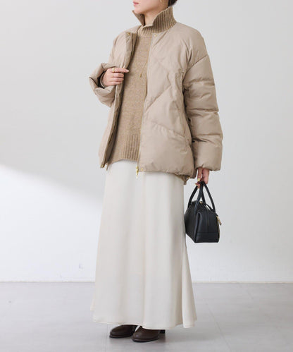 【輕量外套】輕質壓花無領羽絨服