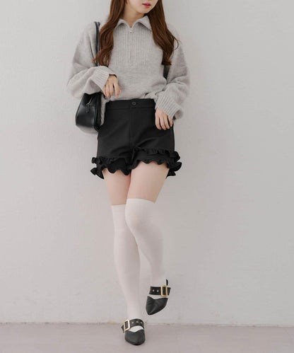 柔軟觸感仿犛牛絨半拉鍊針織衫