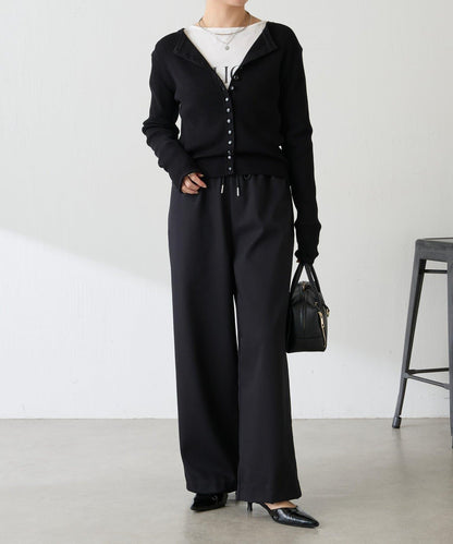 【可調節腰圍】加絨粘合休閒褲