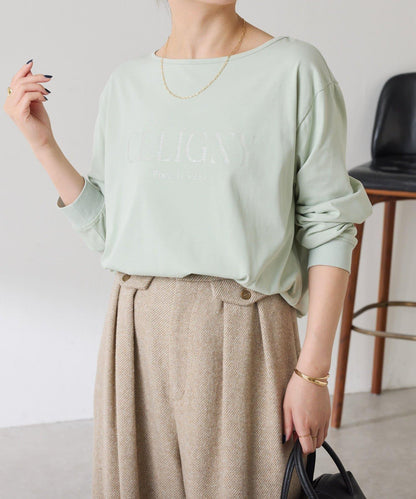 亮片字母長袖T恤/疊穿單品