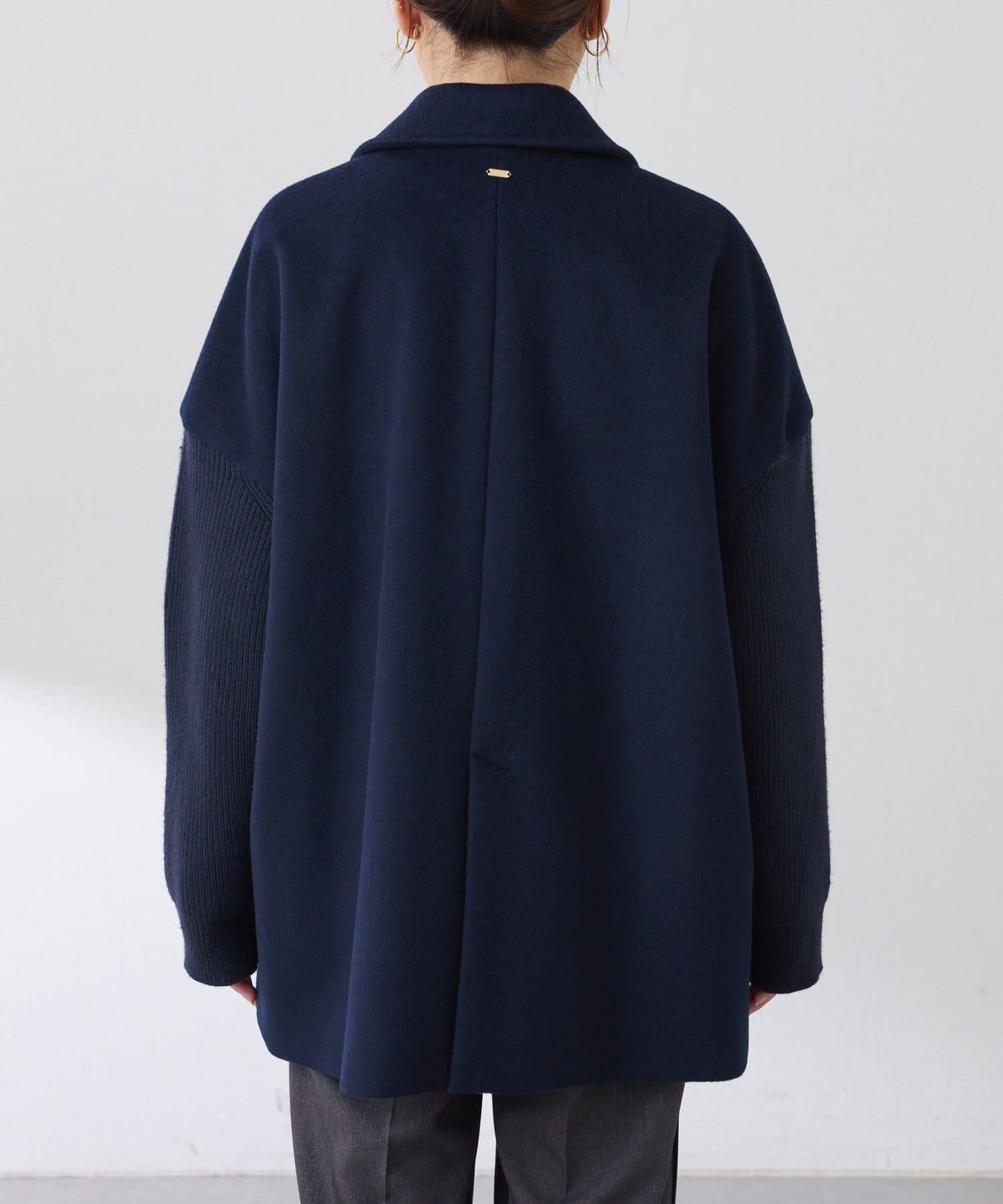 【羊毛混紡】針織袖雙排扣大衣
