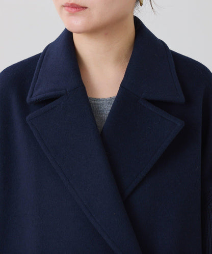 【羊毛混紡】針織袖雙排扣大衣