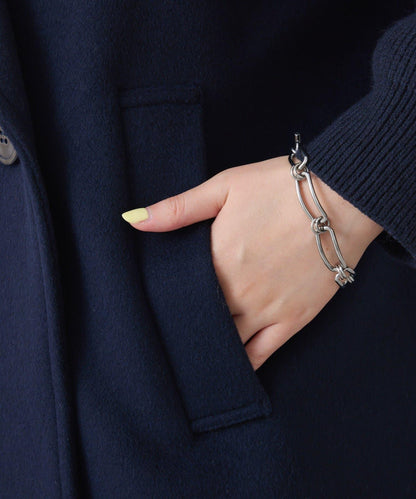 【羊毛混紡】針織袖雙排扣大衣