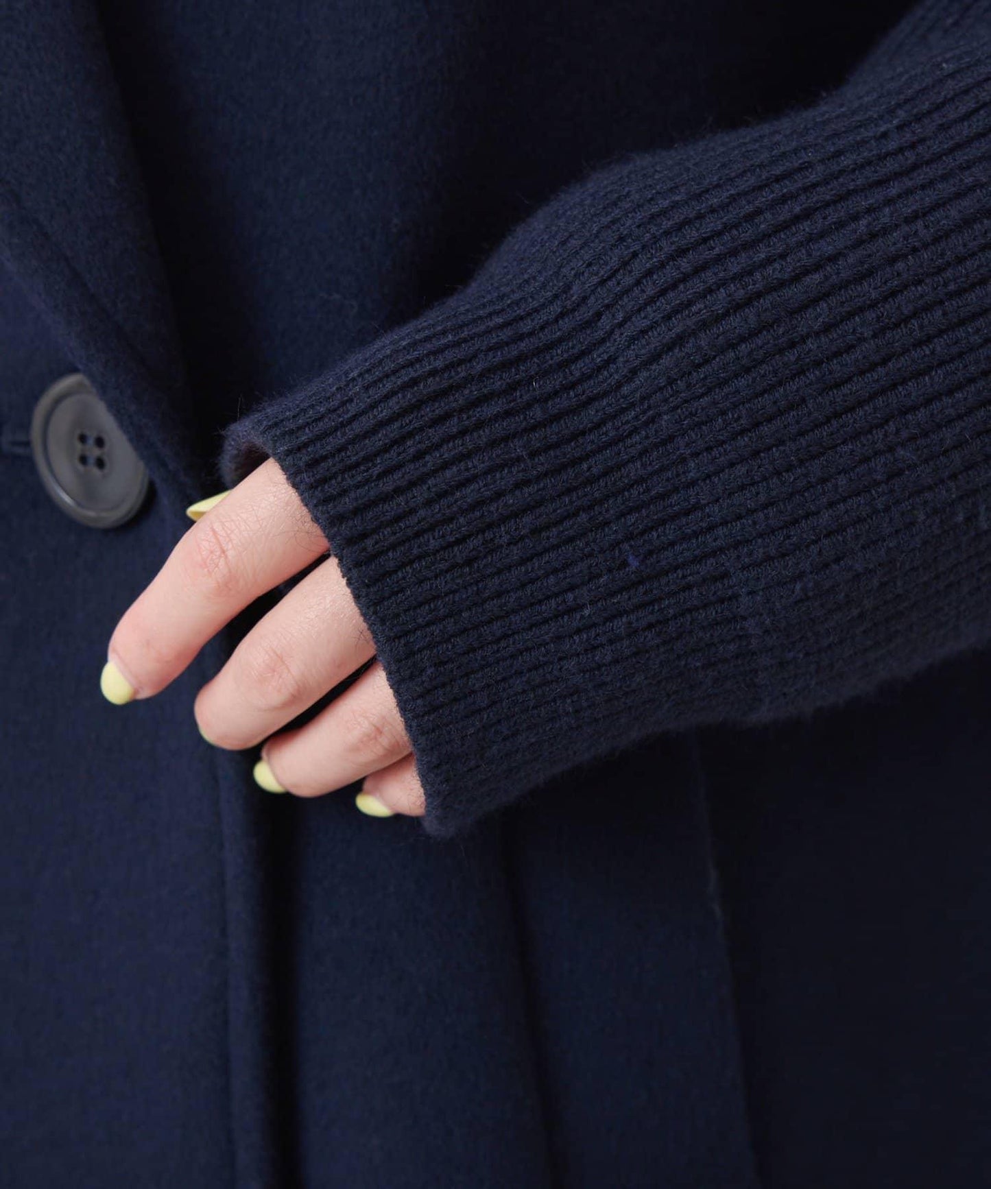 【羊毛混紡】針織袖雙排扣大衣