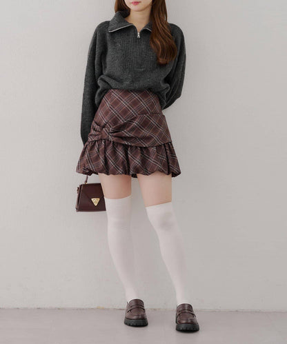 柔軟觸感仿犛牛絨半拉鍊針織衫