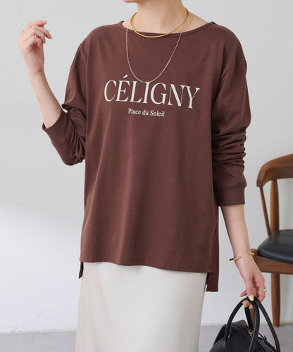 亮片字母長袖T恤/疊穿單品