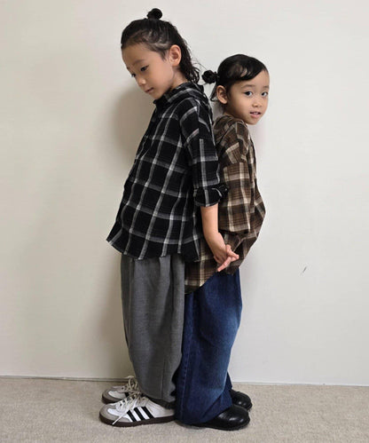 【KIDS】【有青少年尺碼】寬鬆繫帶腰帶長褲