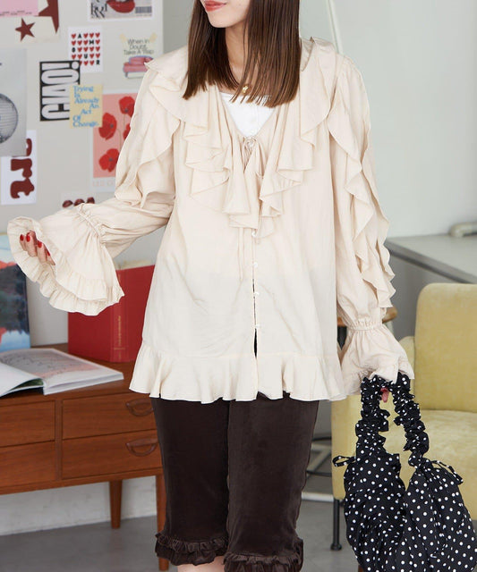 【neutral by ciaopanic】荷葉邊襯衫