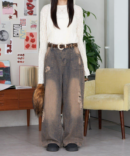 【neutral by ciaopanic】復古風寬鬆牛仔褲