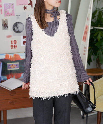 【neutral by ciaopanic】帶頸圈2WAY長毛絨馬甲