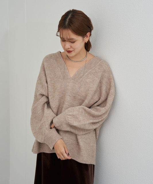 《@kanako_iki聯名配色》波浪領針織衫