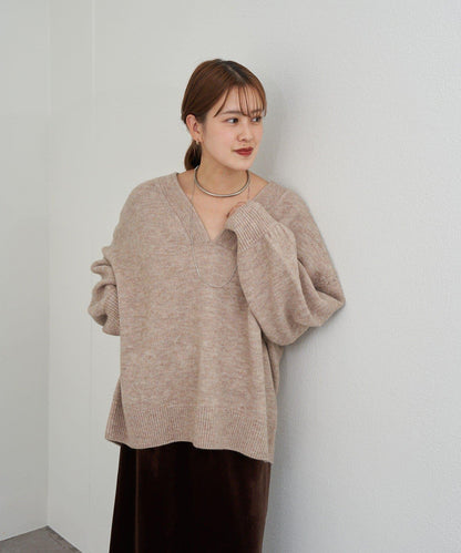 《@kanako_iki聯名配色》波浪領針織衫