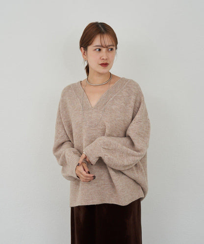 《@kanako_iki聯名配色》波浪領針織衫