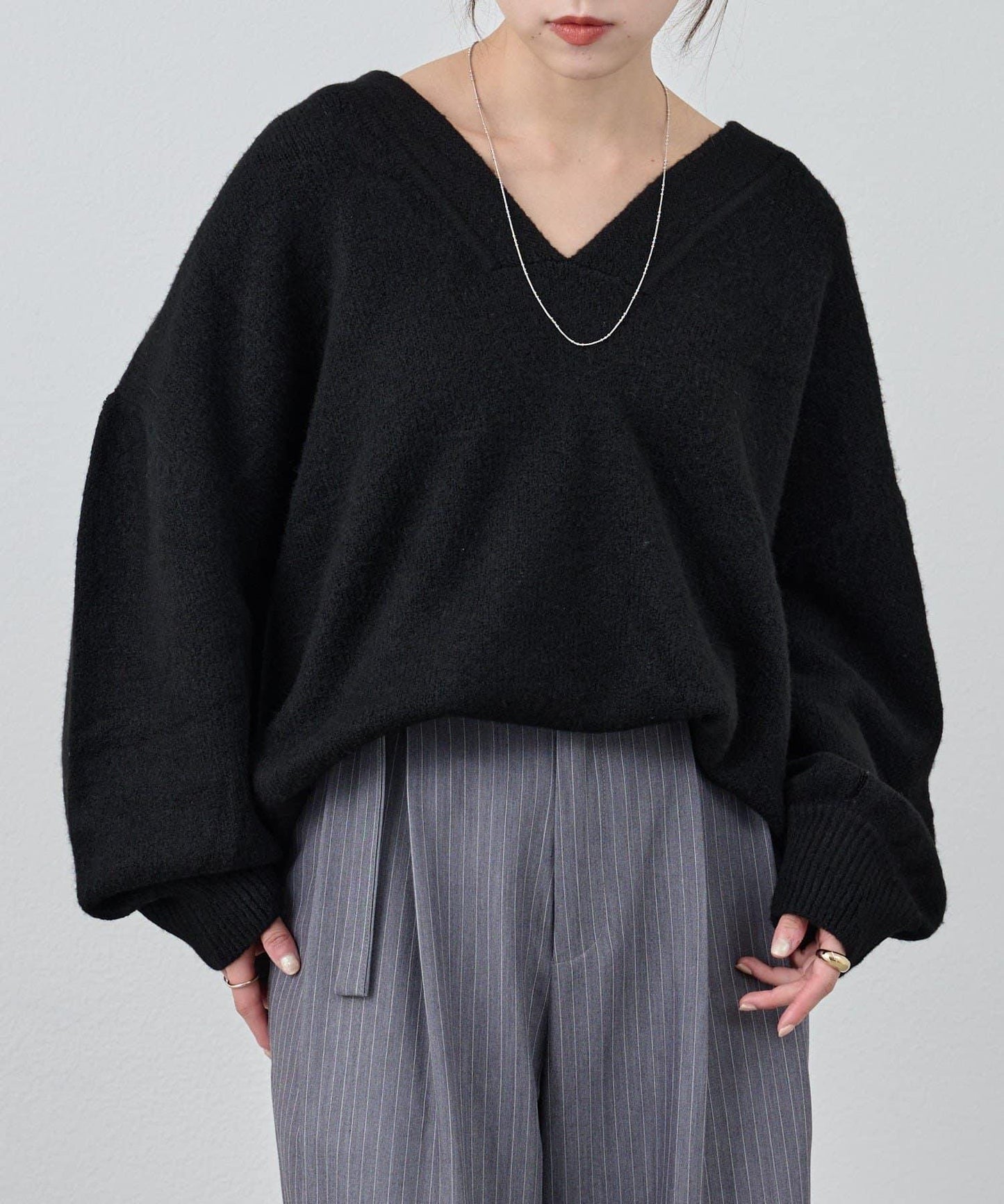 《@kanako_iki聯名配色》波浪領針織衫