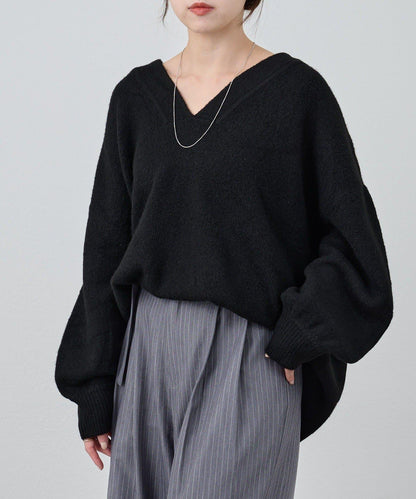 《@kanako_iki聯名配色》波浪領針織衫