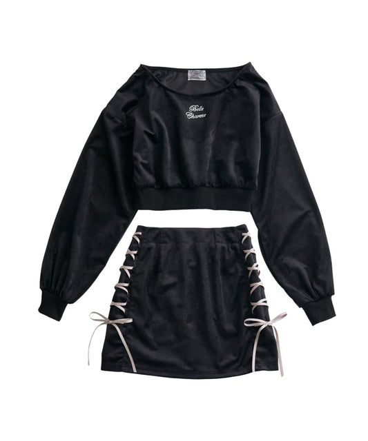 【Belle Charme】蝴蝶結天鵝絨套裝