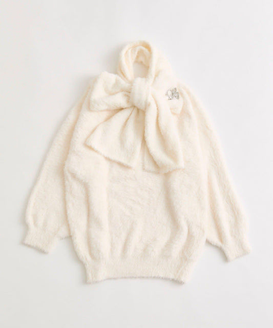 Twinkle帶圍巾針織連衣裙