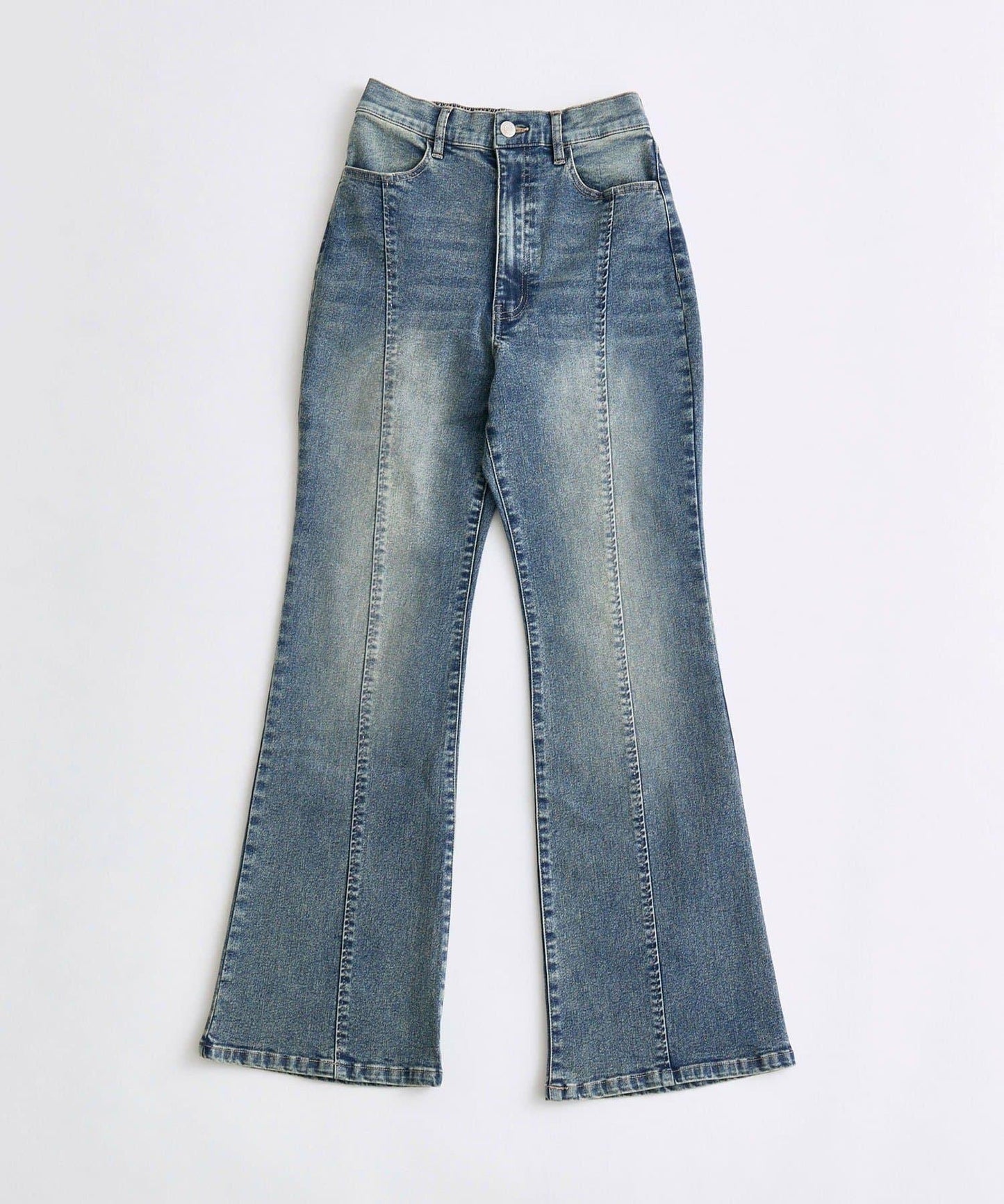 彈力喇叭牛仔褲