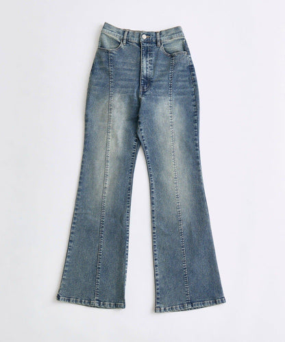 彈力喇叭牛仔褲