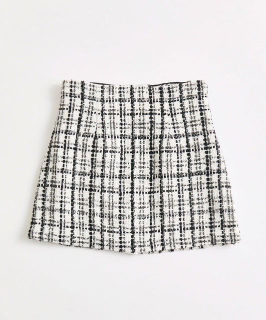 【Belle Charme】蝴蝶結裝飾粗花呢半身裙