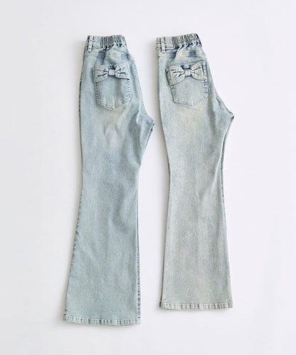 彈力喇叭牛仔褲