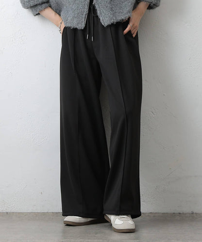中縫針織寬腿褲