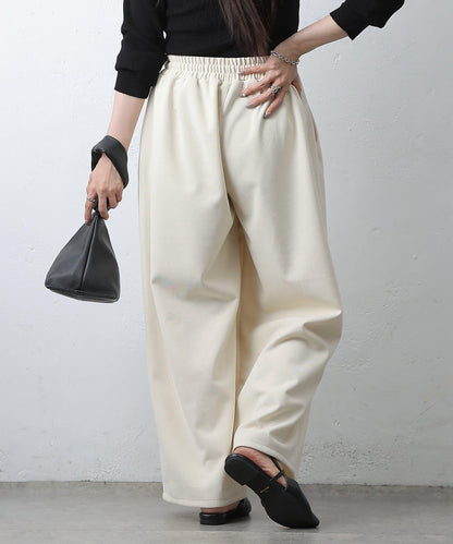 中縫針織寬腿褲