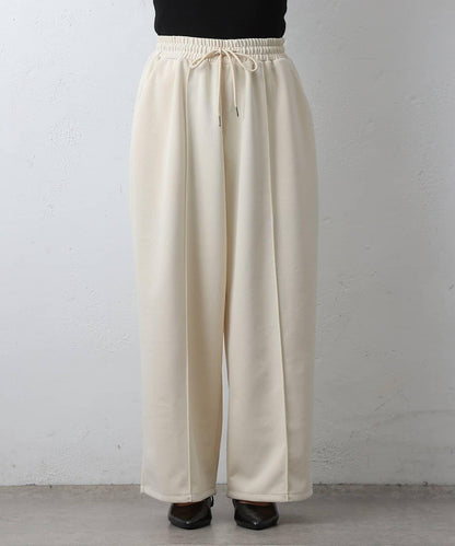 中縫針織寬腿褲